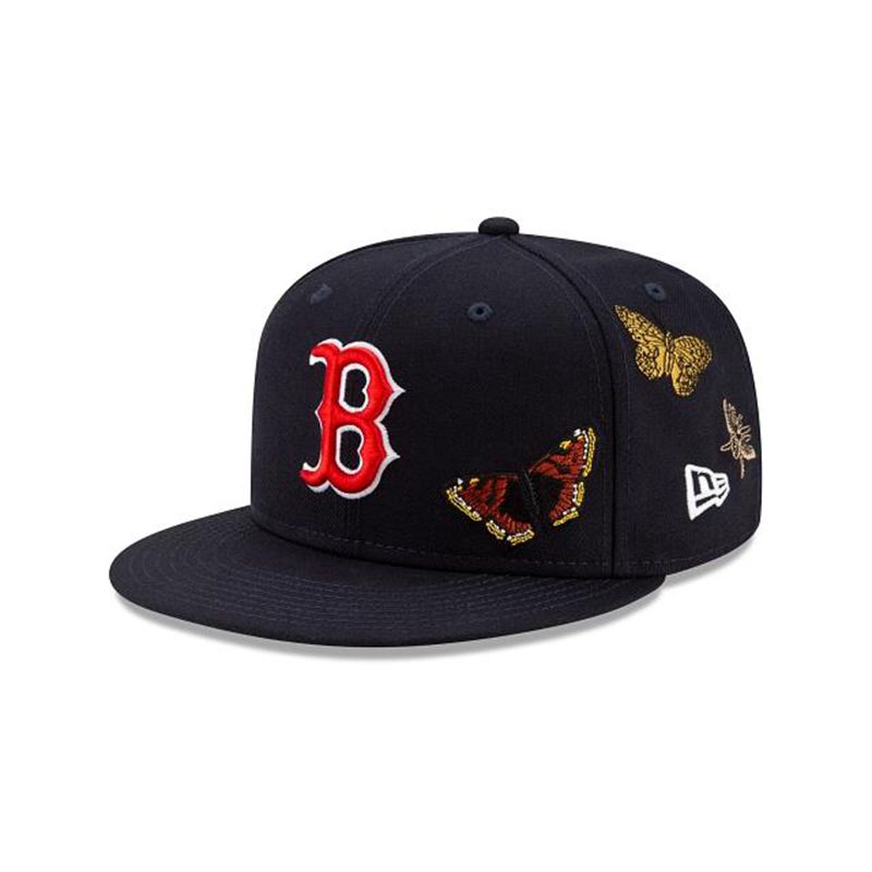 MLB Boston Red Sox X Felt 59Fifty Fitted (UYL0567) - Blue New Era Caps